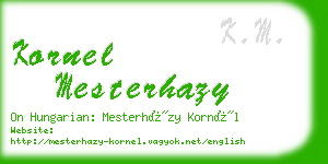 kornel mesterhazy business card